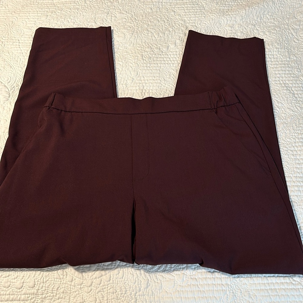 Gap Dress Pants Pull On Size L Burgundy